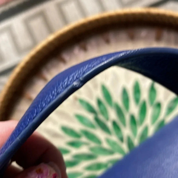 Ora Delphine Blue Leather Satchel Bag - Picture 10 of 12